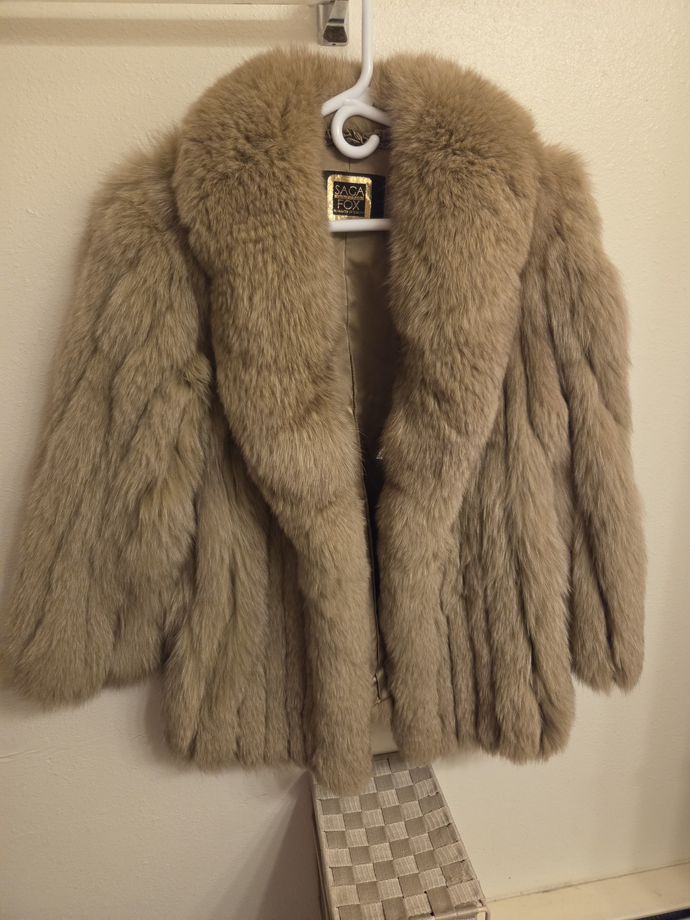 Saga Furs Honey Tan Fox Fur Bomber Jacket
